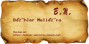 Böhler Melióra névjegykártya